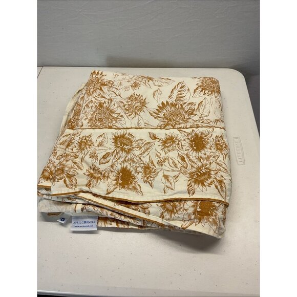 April Cornell tablecloth 46" x 99" 7"‎ drop Golden Soleil Sunflowers rectangle - Picture 1 of 8